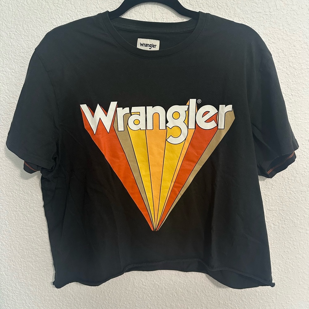Wrangler Black Tee with Colorful Graphic
